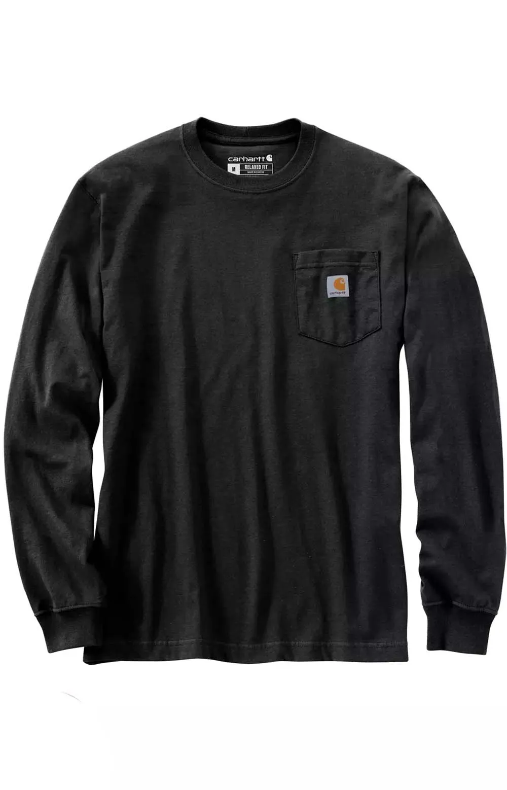 (105955) Relaxed Fit HW Long Sleeve Pocket Mountain Graphic T-Shirt - Black