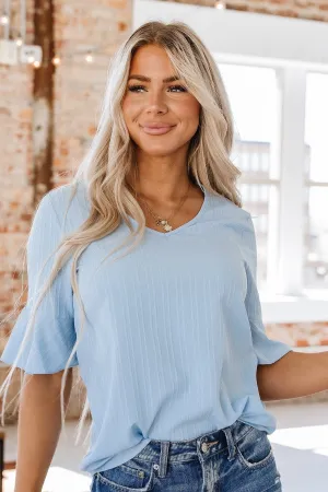 Aaron Ruffled V-Neck Top | DROPSHIP