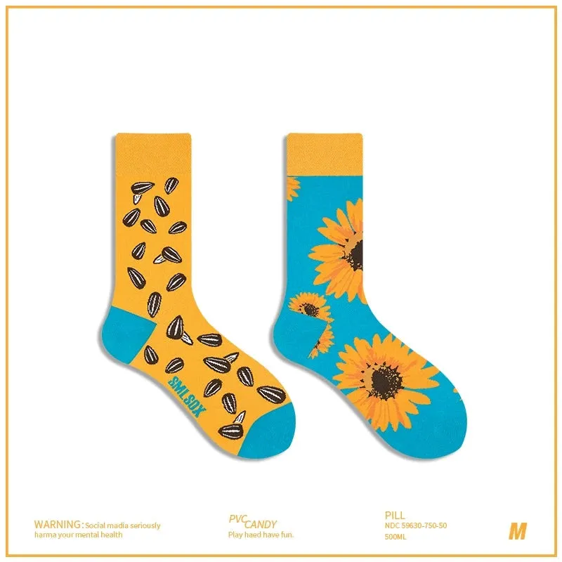 AB Asymmetrical Cartoon Socks