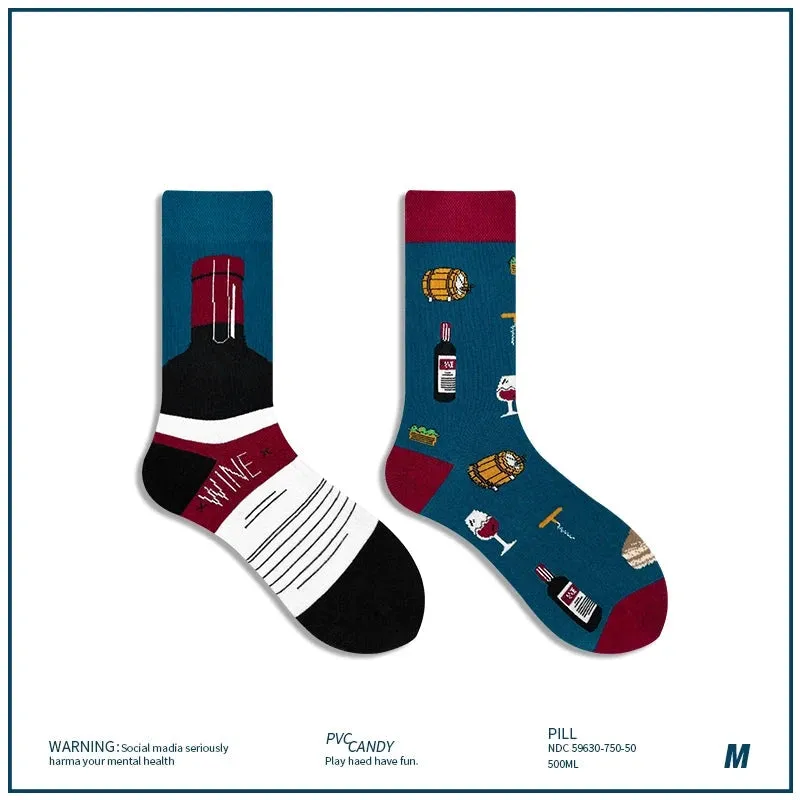 AB Asymmetrical Cartoon Socks