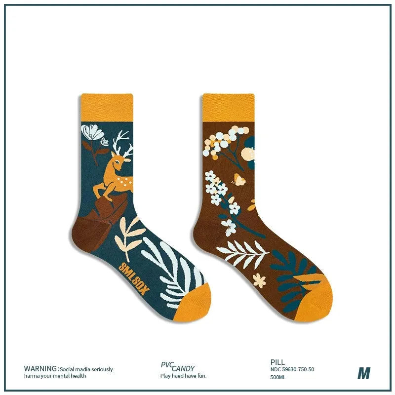 AB Asymmetrical Cartoon Socks