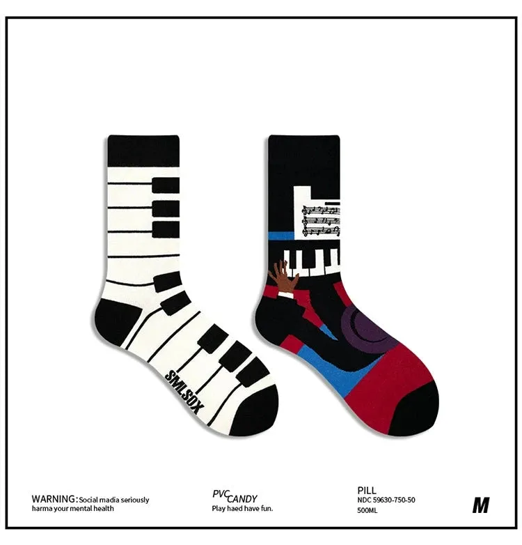 AB Asymmetrical Cartoon Socks