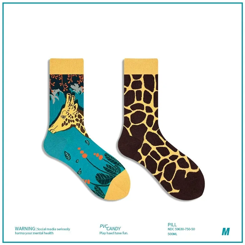 AB Asymmetrical Cartoon Socks