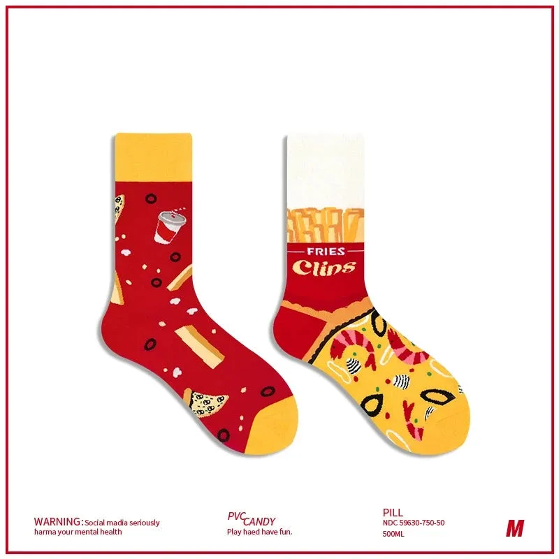 AB Asymmetrical Cartoon Socks