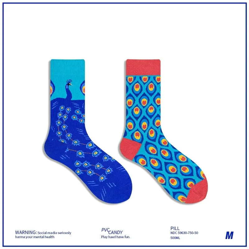 AB Asymmetrical Cartoon Socks