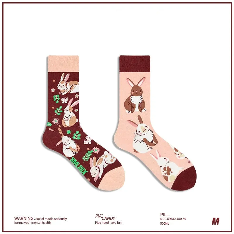 AB Asymmetrical Cartoon Socks