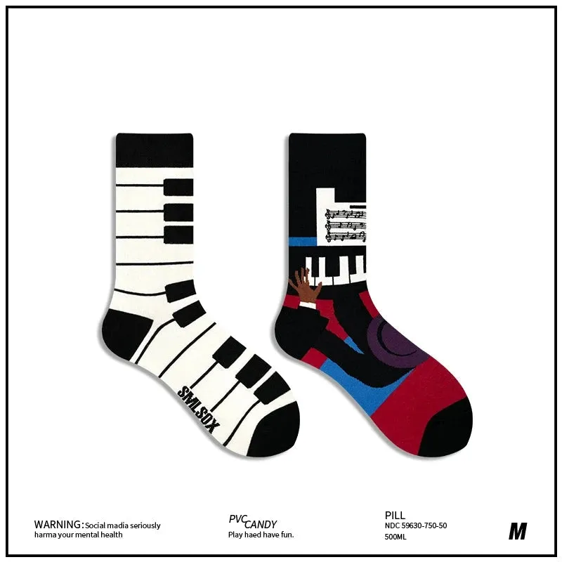 AB Asymmetrical Cartoon Socks