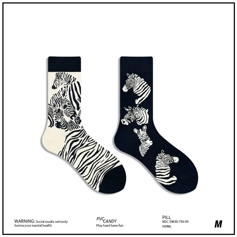 AB Asymmetrical Cartoon Socks