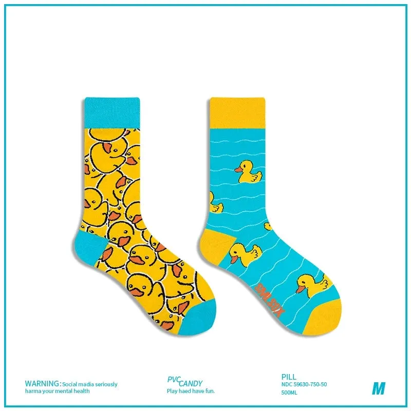 AB Asymmetrical Cartoon Socks