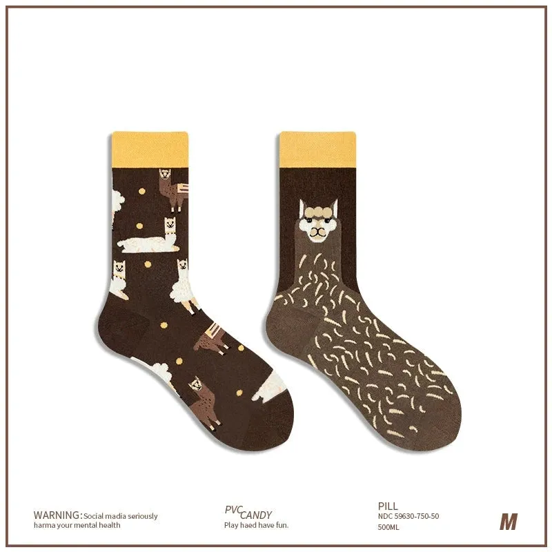 AB Asymmetrical Cartoon Socks