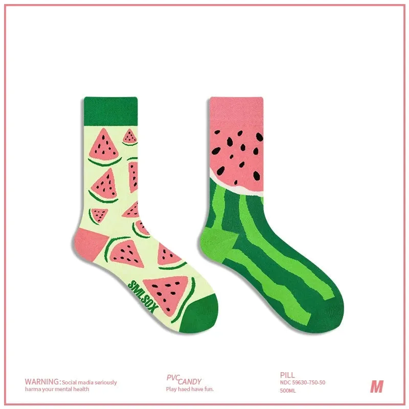 AB Asymmetrical Cartoon Socks