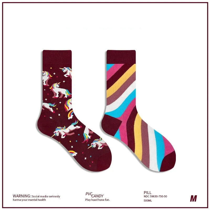 AB Asymmetrical Cartoon Socks