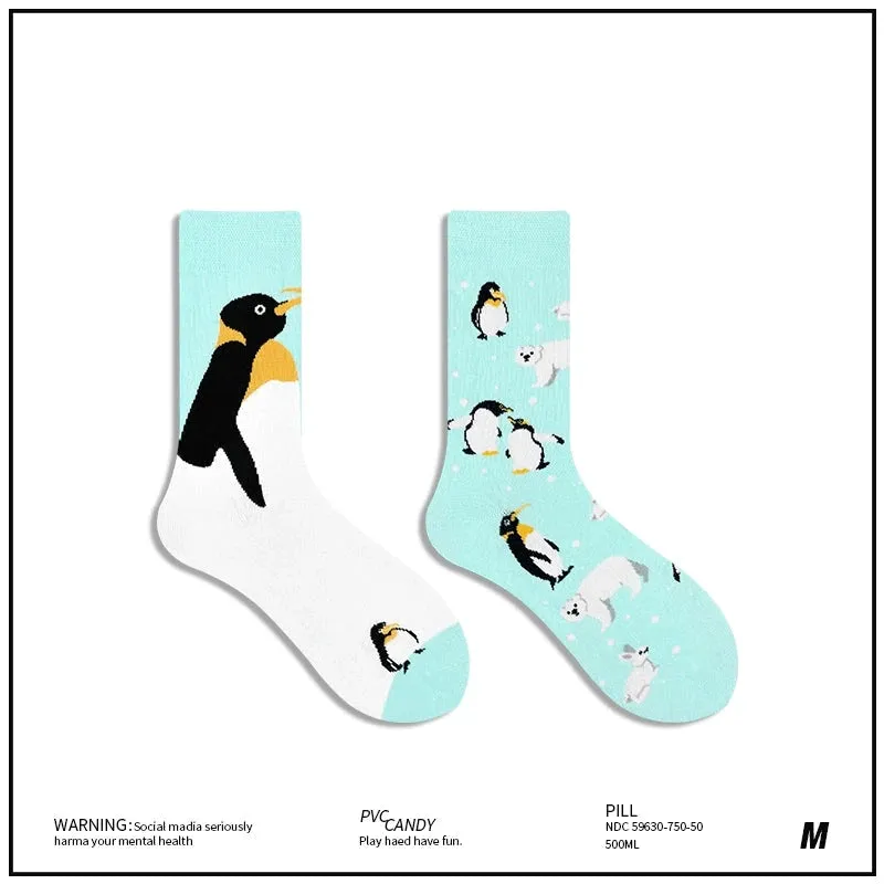 AB Asymmetrical Cartoon Socks