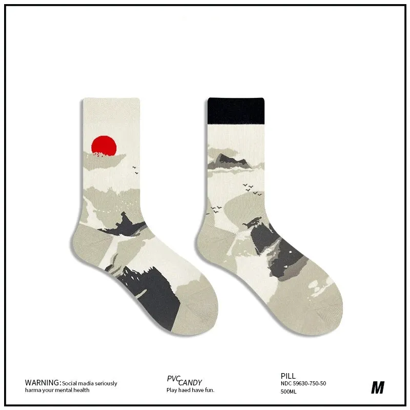 AB Asymmetrical Cartoon Socks