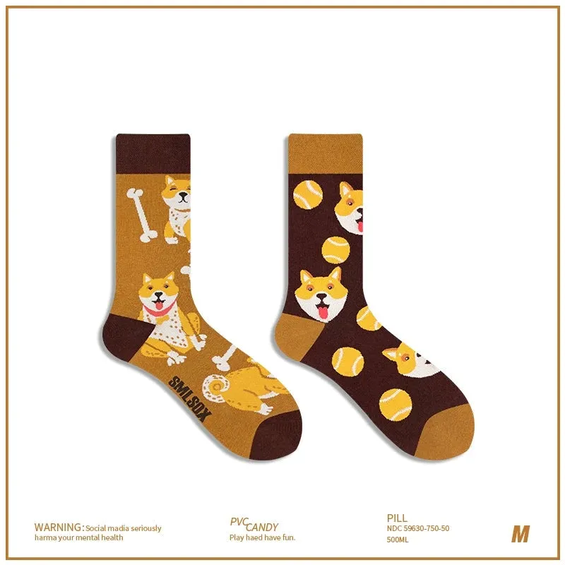 AB Asymmetrical Cartoon Socks