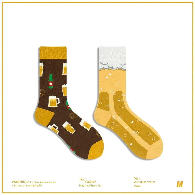 AB Asymmetrical Cartoon Socks