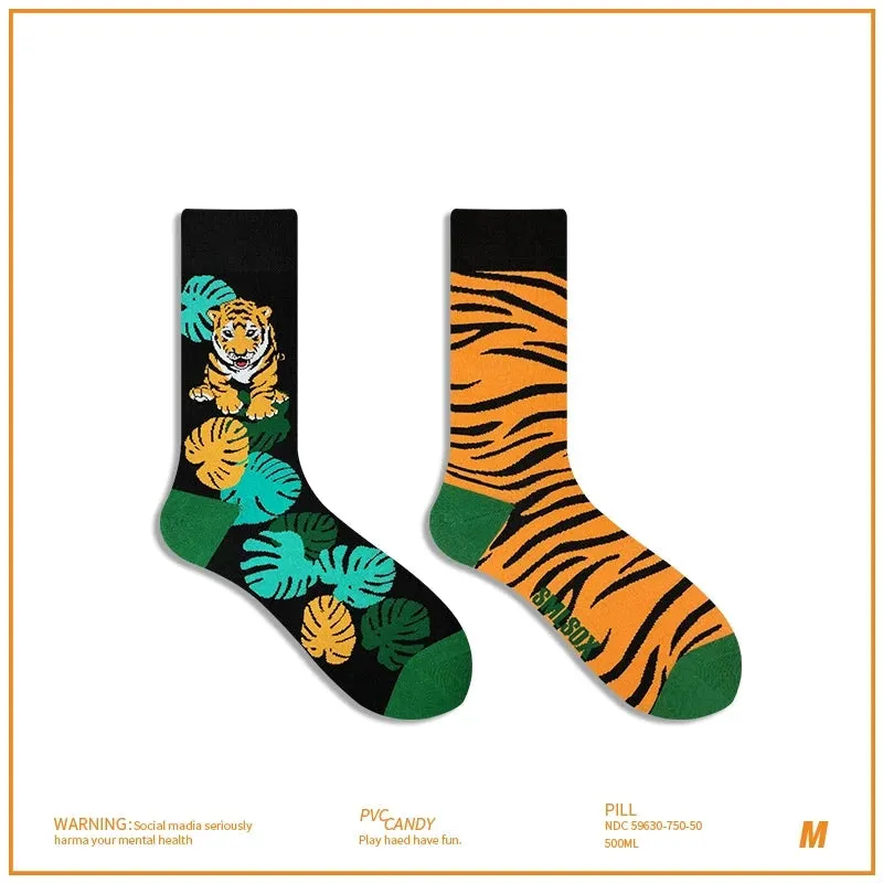 AB Asymmetrical Cartoon Socks