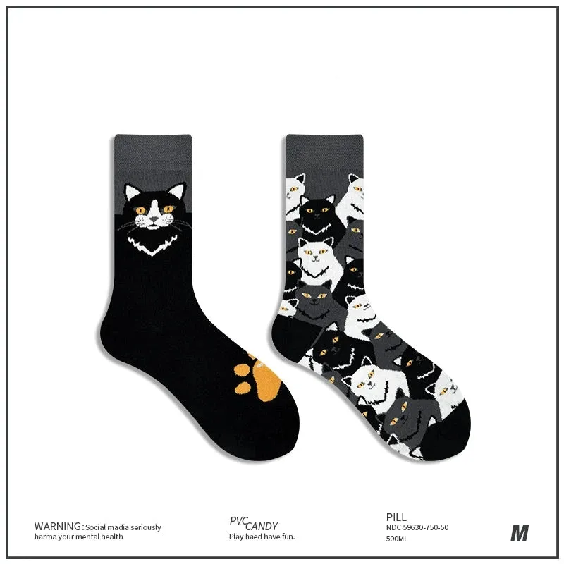 AB Asymmetrical Cartoon Socks