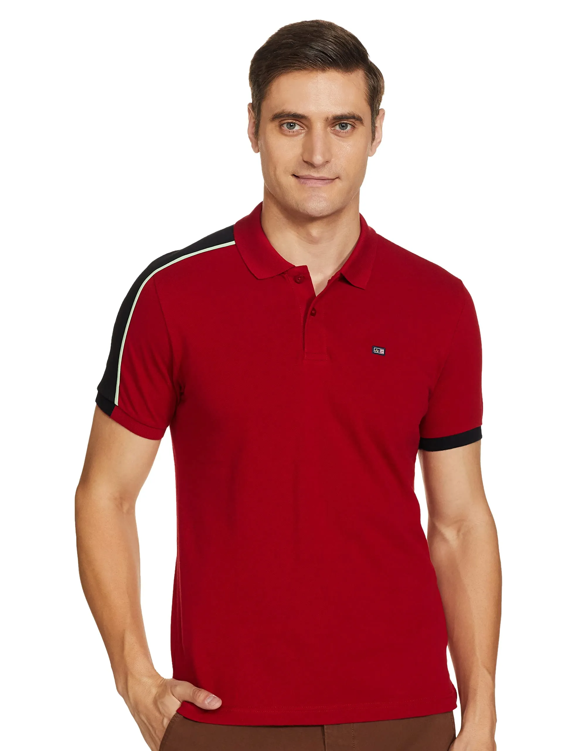 Arrow Sports Solid Polo T-Shirt Red