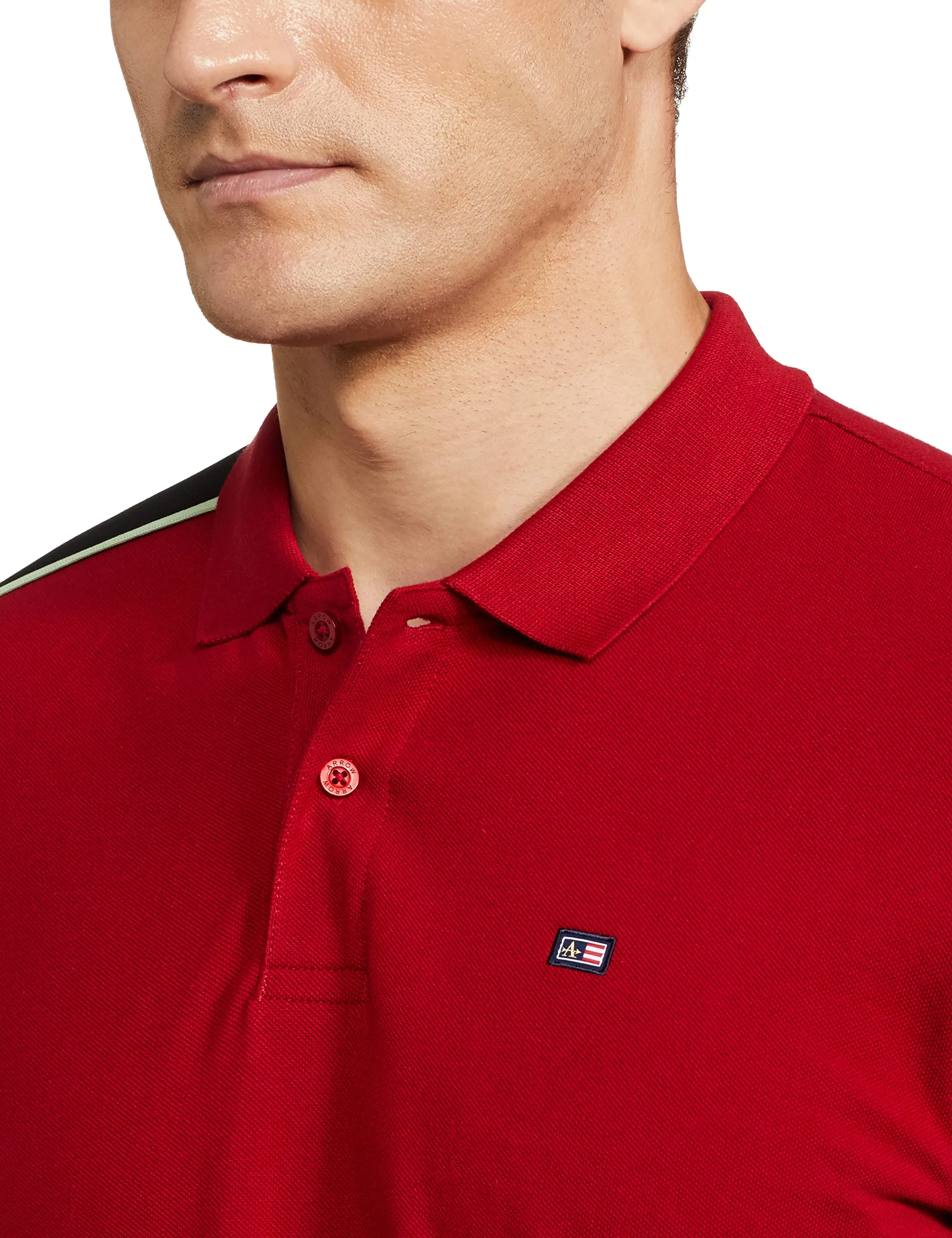 Arrow Sports Solid Polo T-Shirt Red