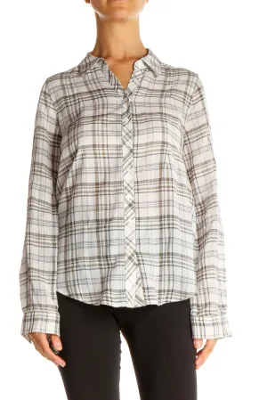 Beige Checkered All Day Wear Shirt