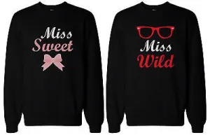 BFF Matching SweatShirts Sweet and Wild Sweaters for Best Friends