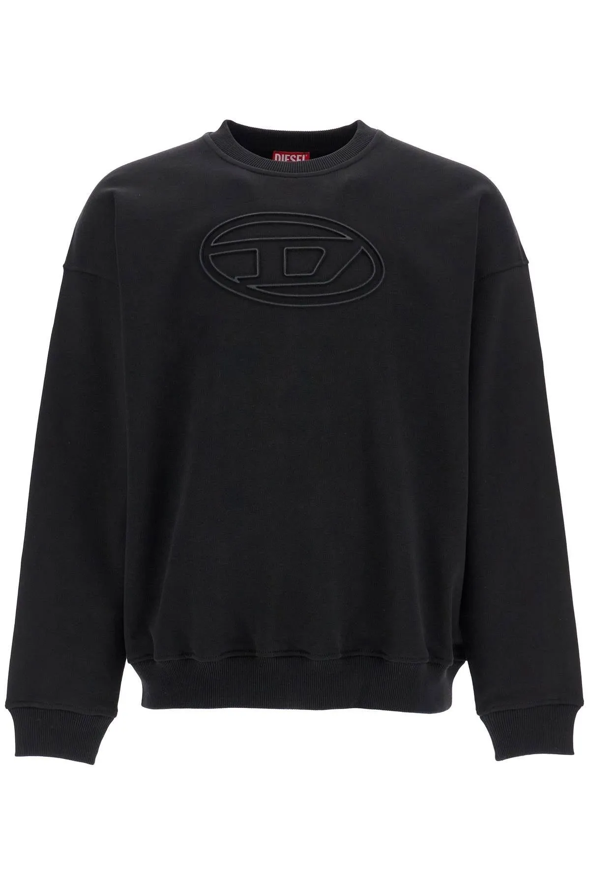 BLACK COTTON SWEATSHIRT WITH EMBROIDERED S-MART-BIGOVAL LOGO