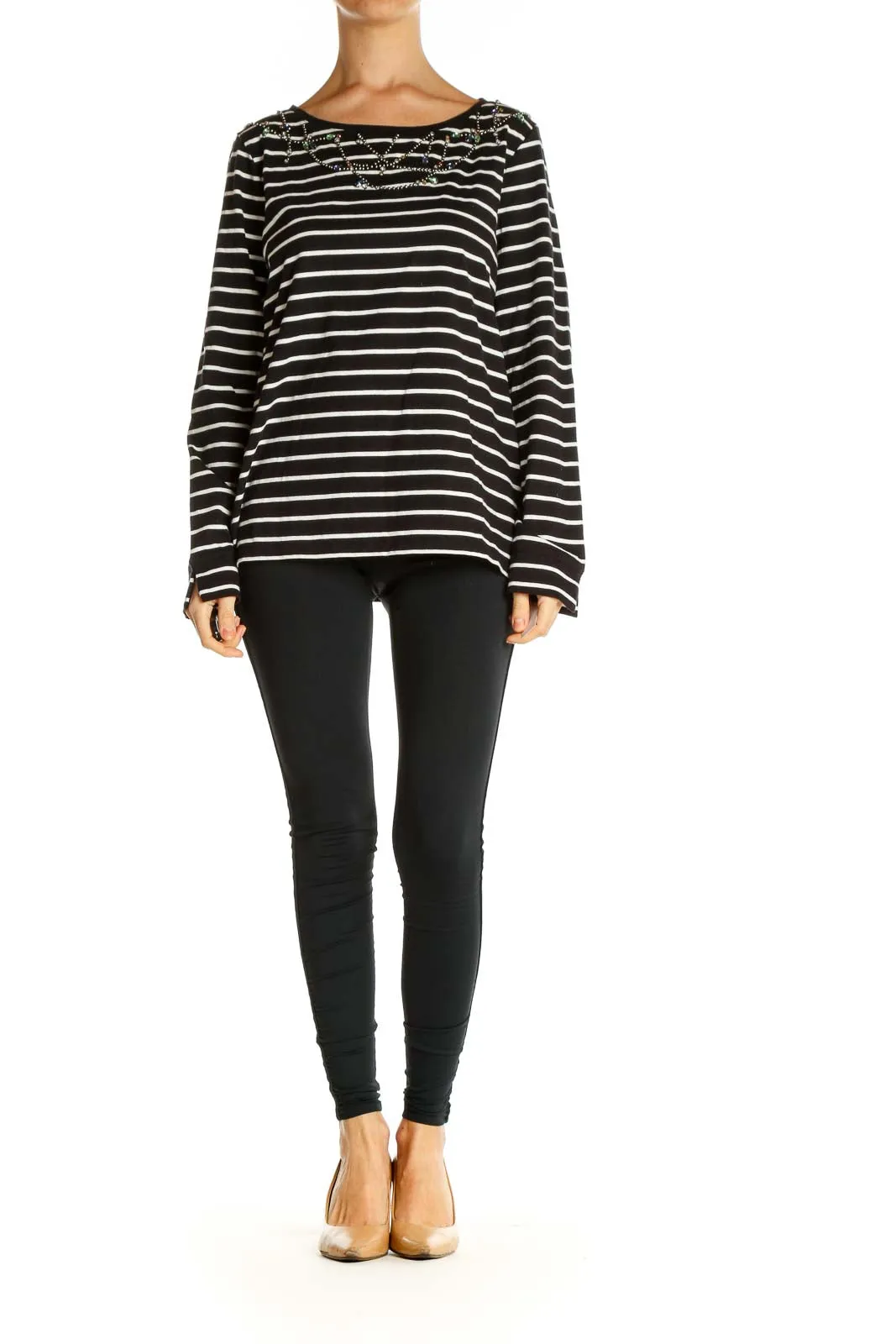 Black Striped All Day Wear T-Shirt