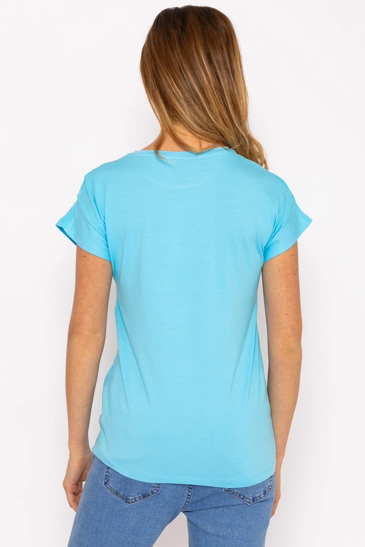 Blue Side Ruched Detail Top