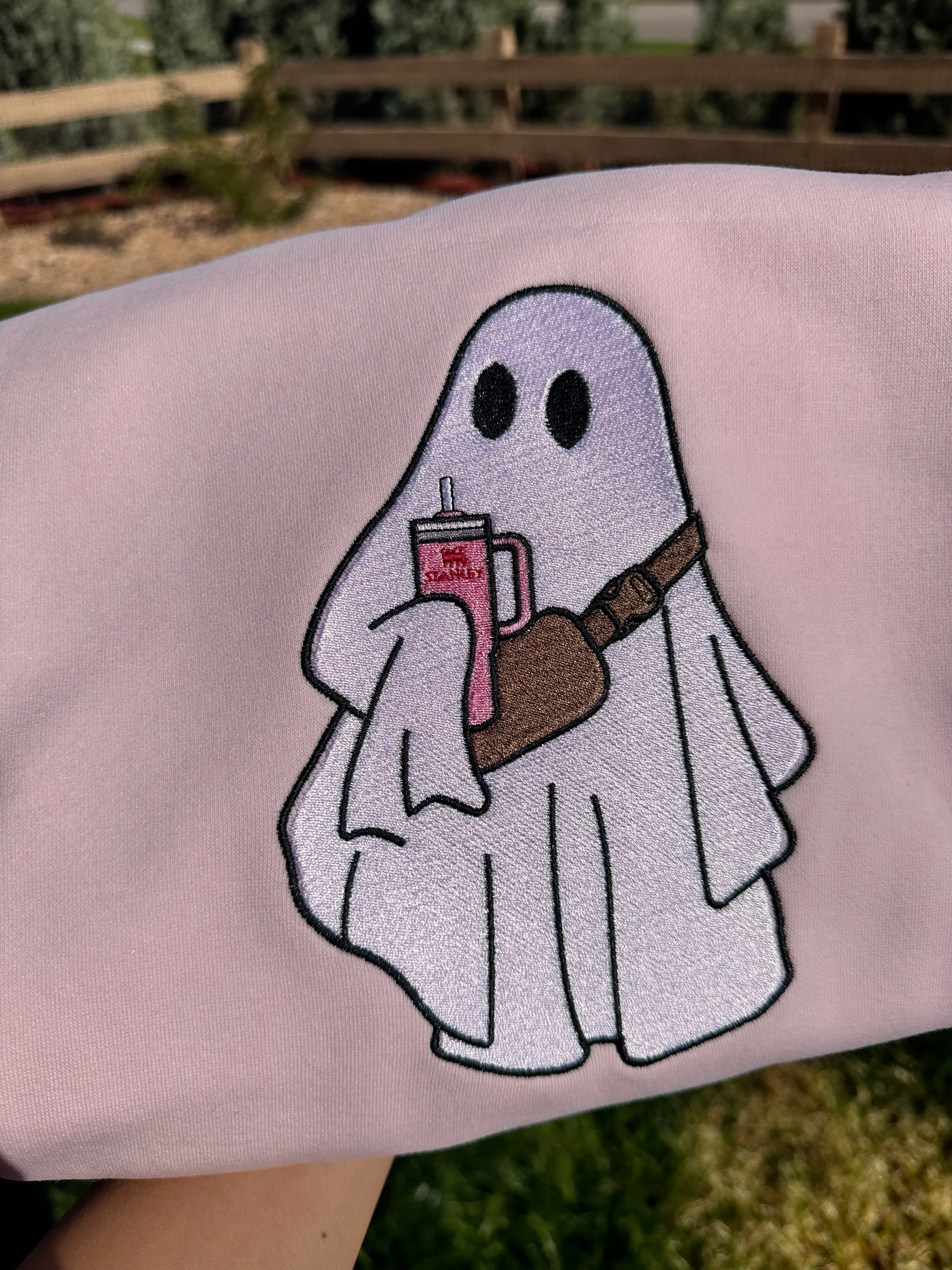 Boo-Jee Ghost Embroidery sweatshirt/Cute Ghost