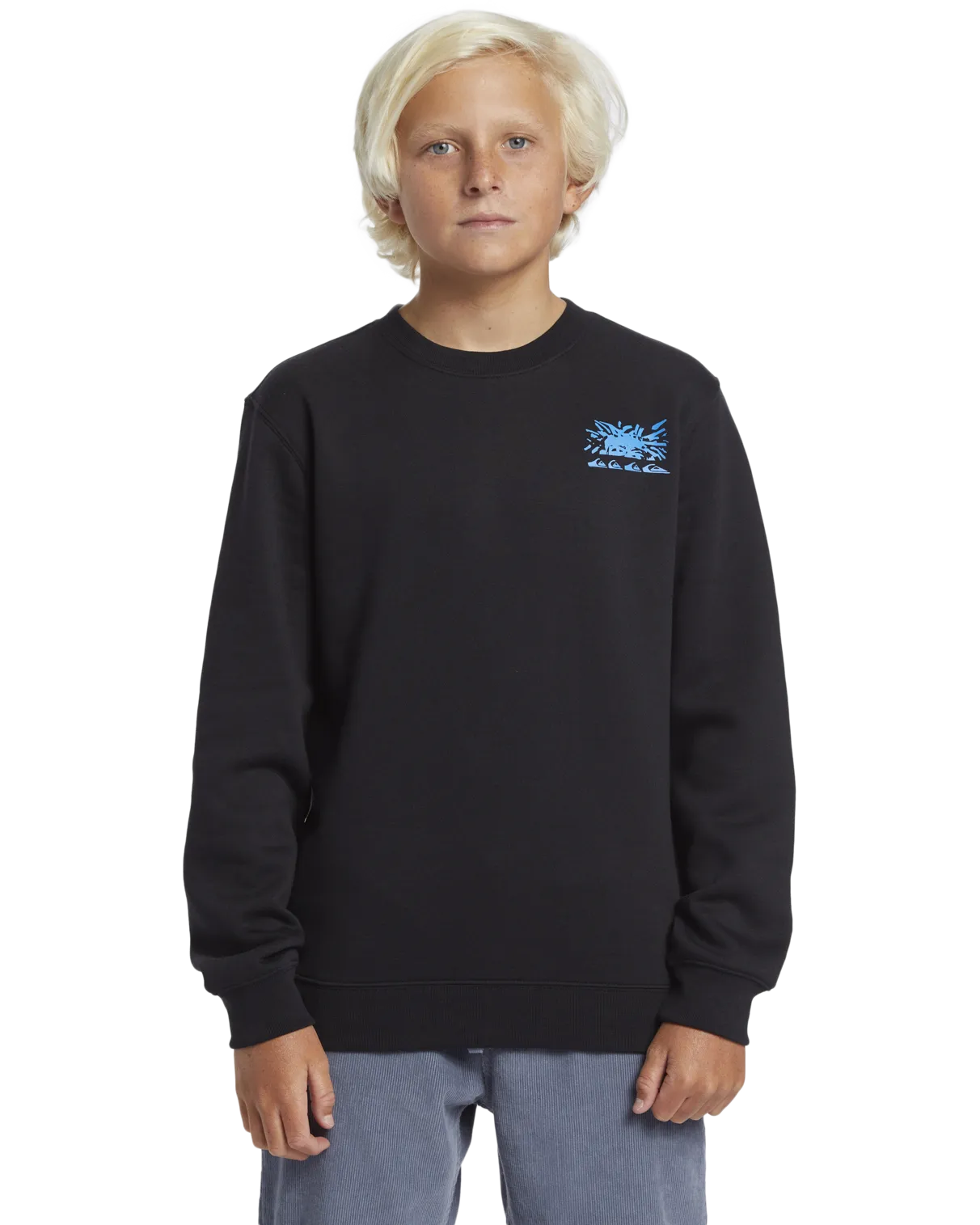 Boys Graphic Crew Sweatshirt in Black