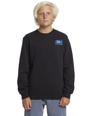 Boys Graphic Crew Sweatshirt in Black