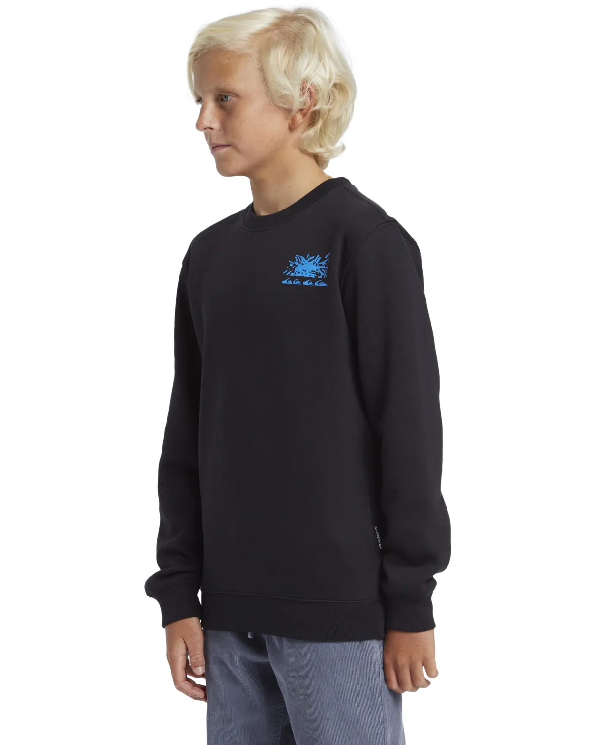 Boys Graphic Crew Sweatshirt in Black