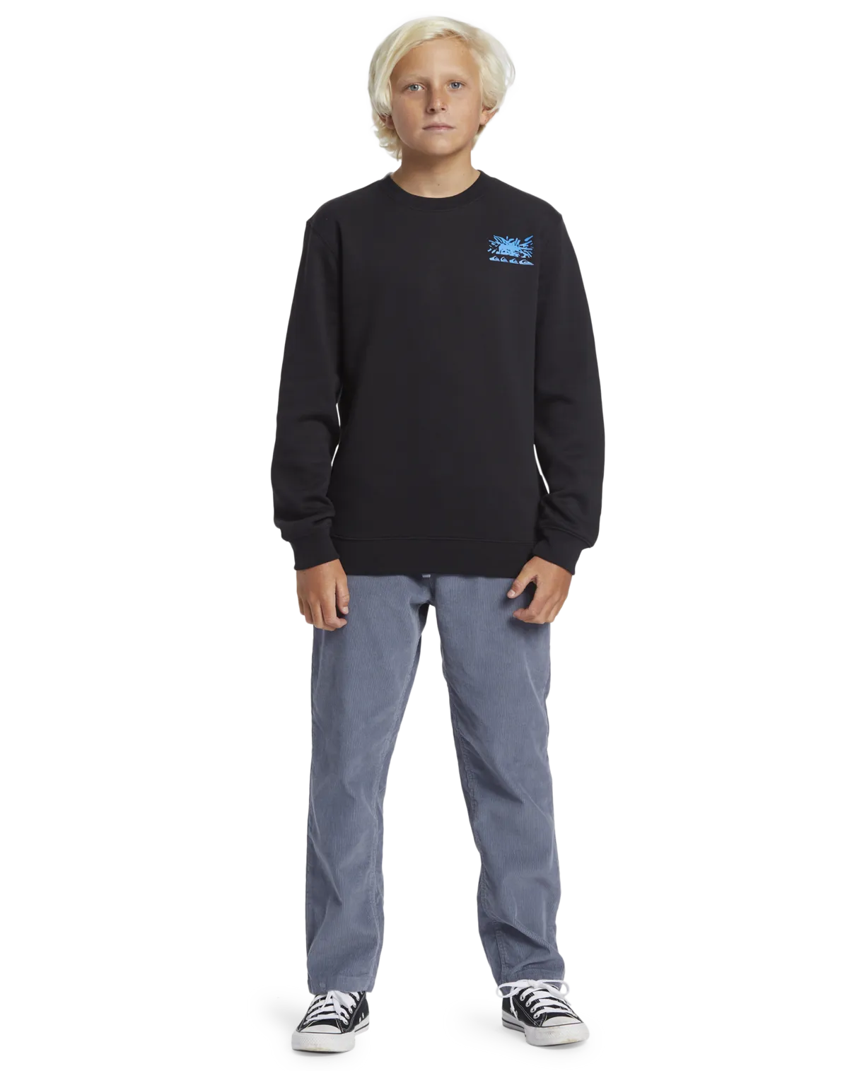 Boys Graphic Crew Sweatshirt in Black