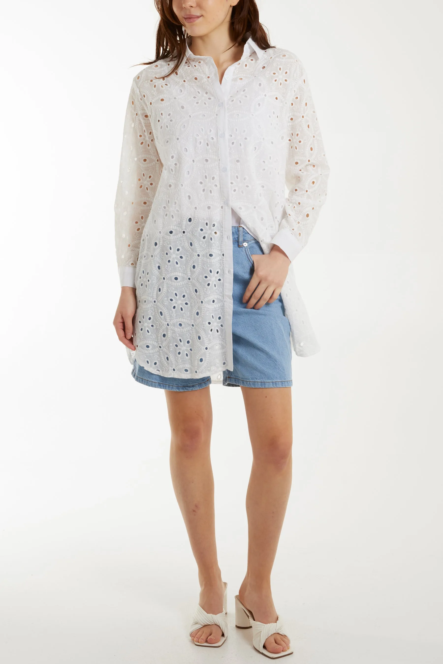 Broderie Anglaise Cuff Shirt