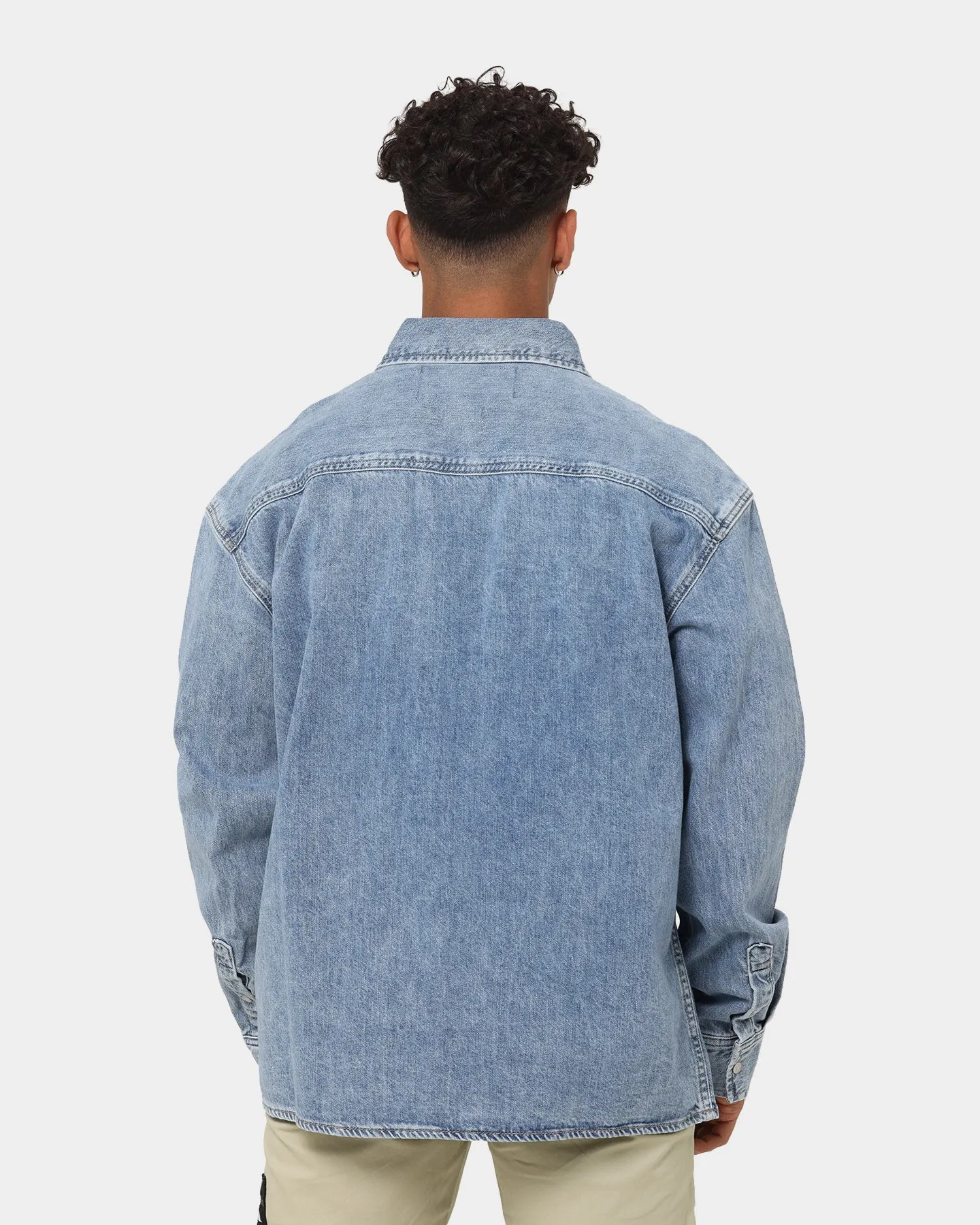 Calvin Klein Oversized Denim Shirt Mid Blue