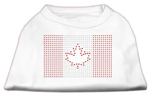 Canadian Flag Rhinestone Shirts White L (14)