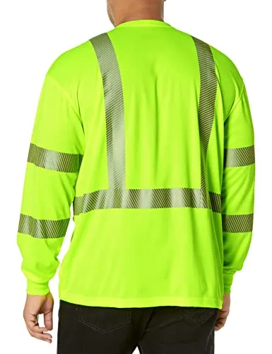 Carhartt 100496 Men's High-Visibility Force Relaxed Fit Lightweight Long-Sleeve Class 3 Pocket T-Shirt