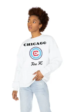 CHICAGO FIRE SC BALLER PREMIUM FLEECE DROP SHOULDER CREWNECK PULLOVER