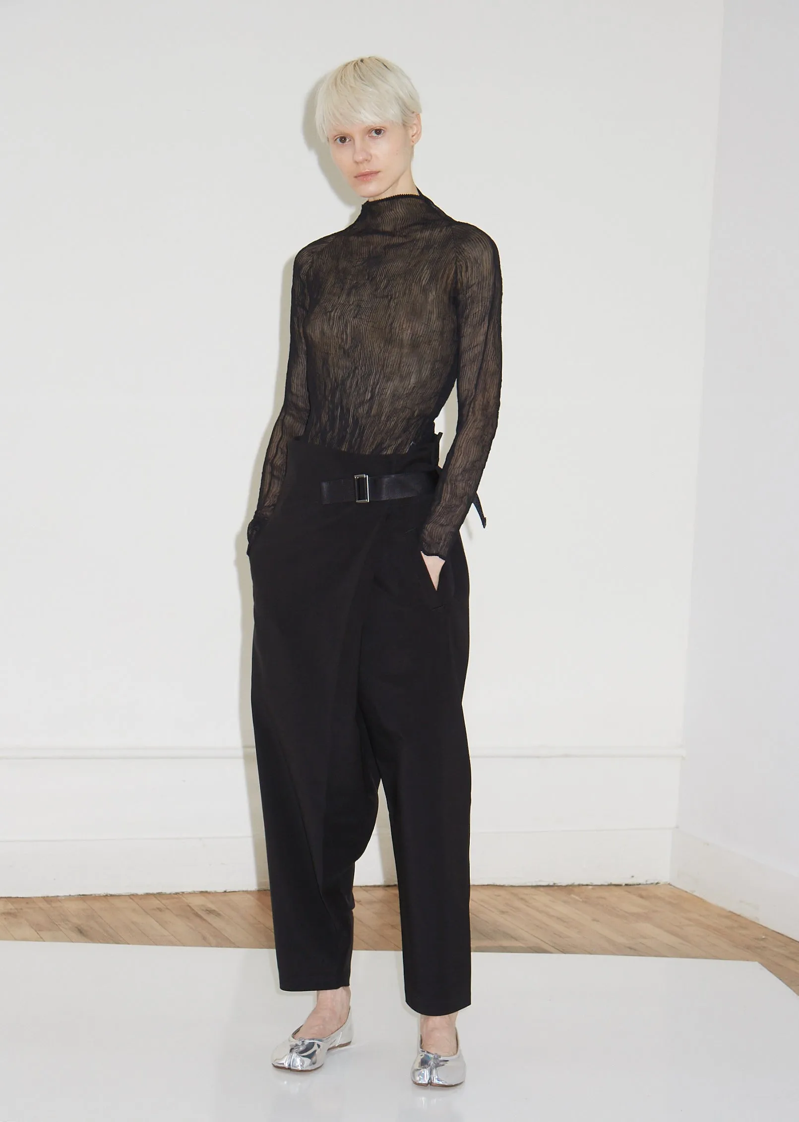 Chiffon Twist Turtleneck