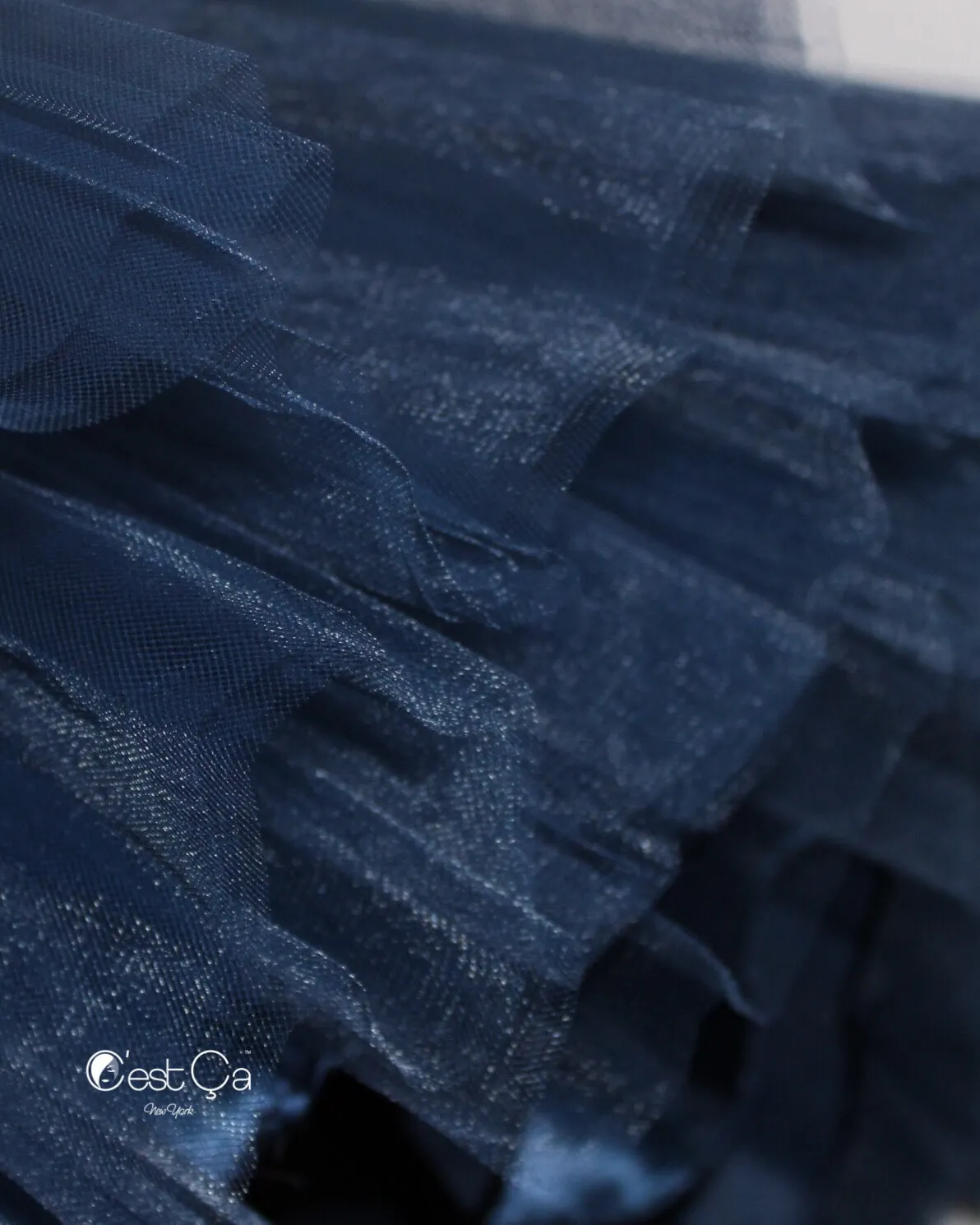 Clarisa Navy Blue Tulle Skirt - Midi