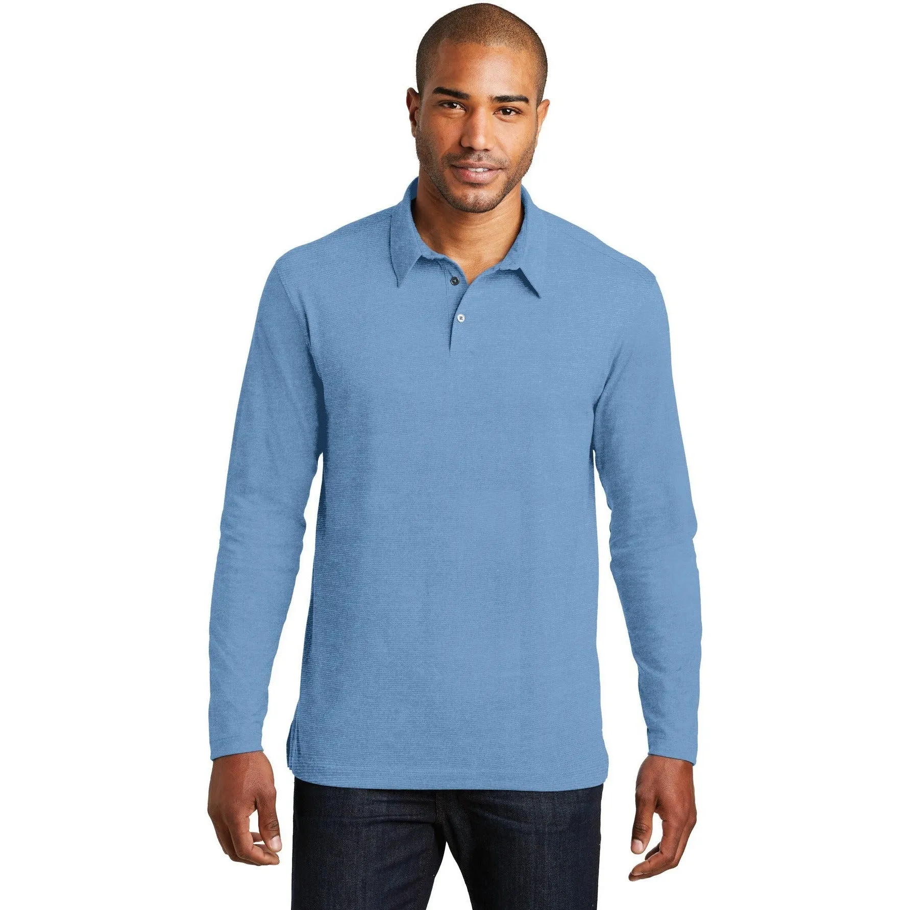 CLOSEOUT - Port Authority Long Sleeve Meridian Cotton Blend Polo