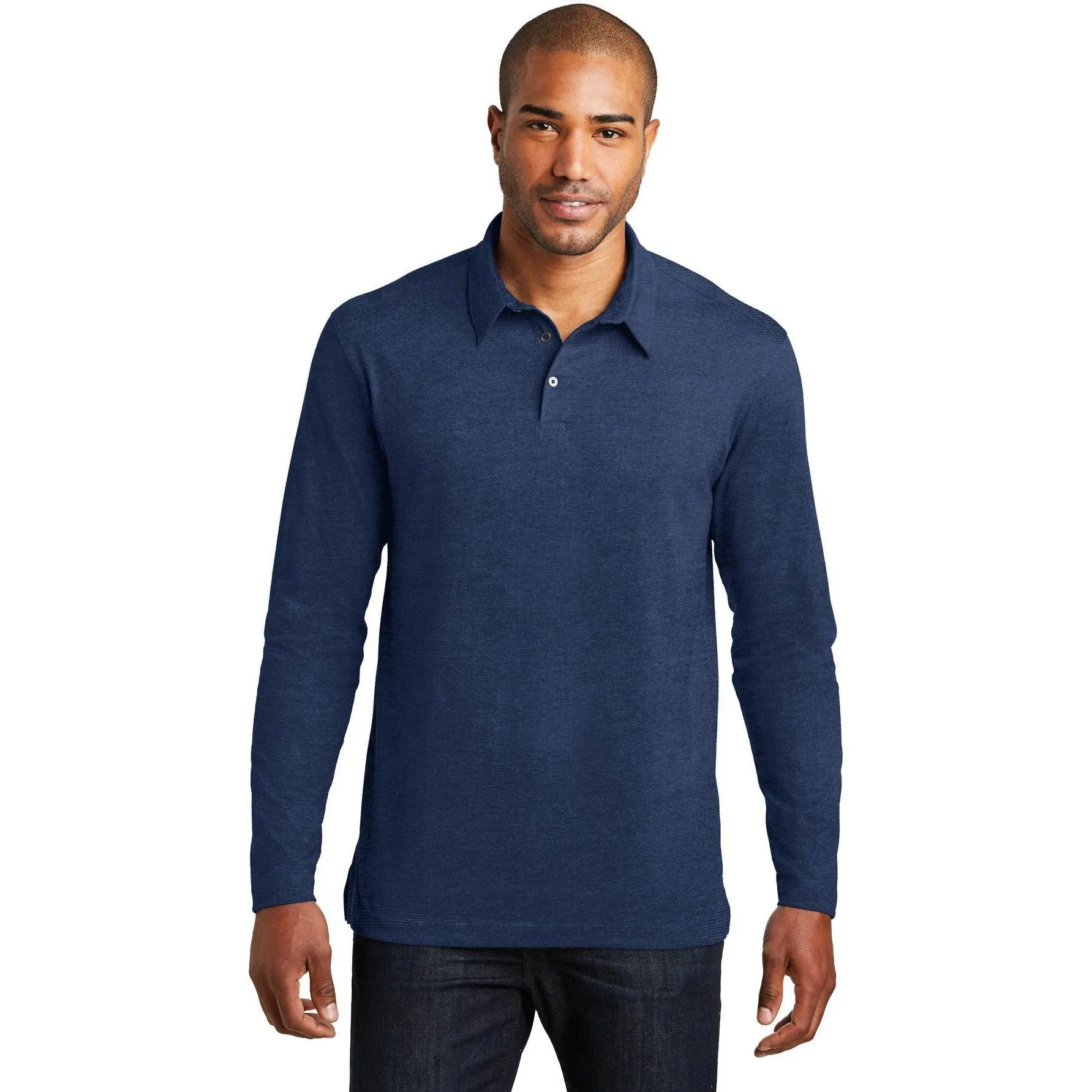 CLOSEOUT - Port Authority Long Sleeve Meridian Cotton Blend Polo