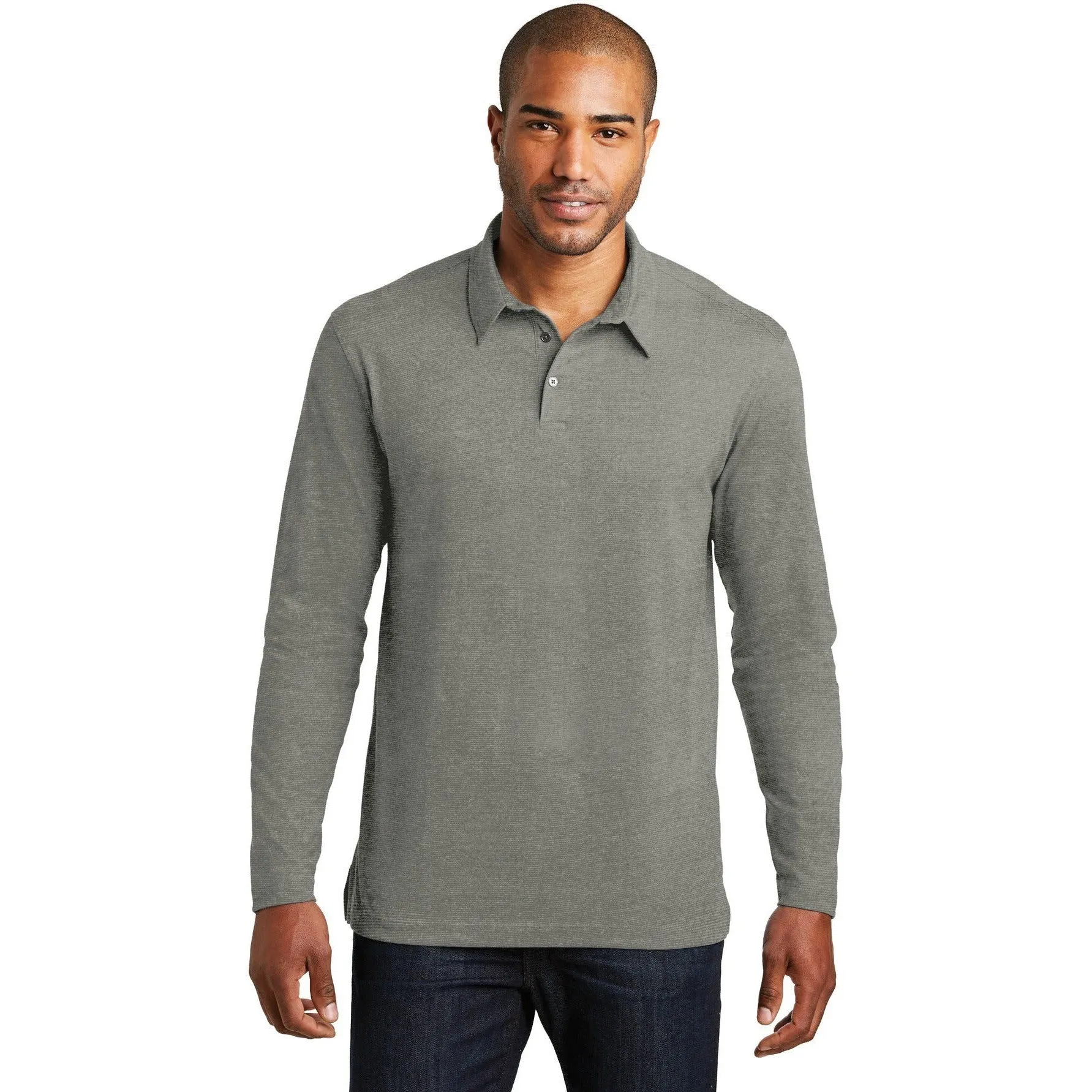 CLOSEOUT - Port Authority Long Sleeve Meridian Cotton Blend Polo