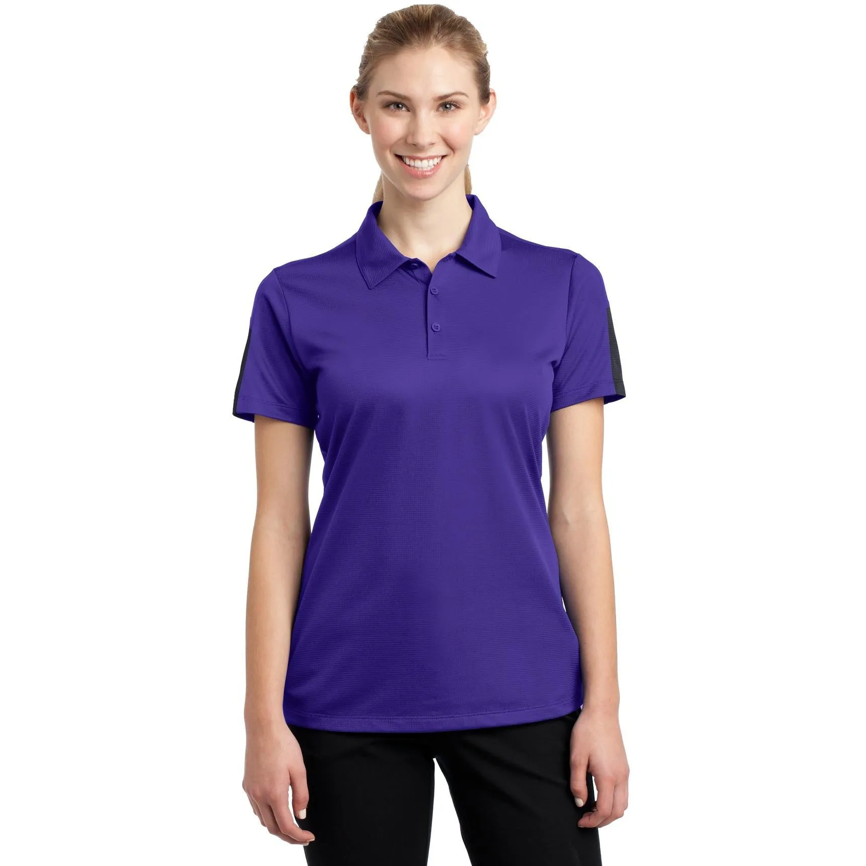 CLOSEOUT - Sport-Tek Ladies PosiCharge Active Textured Colorblock Polo