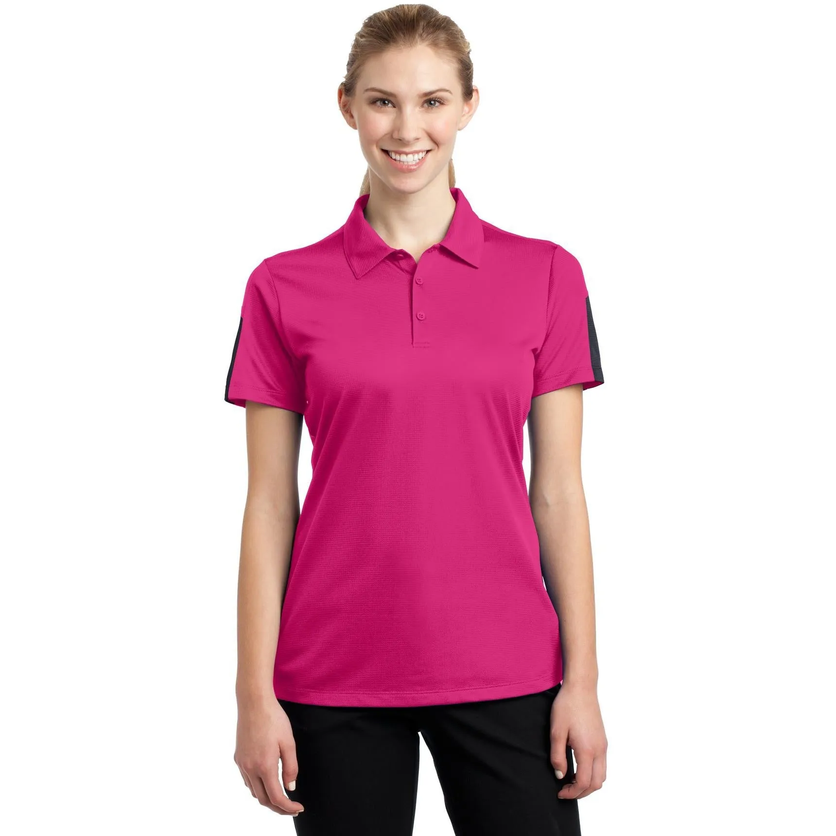 CLOSEOUT - Sport-Tek Ladies PosiCharge Active Textured Colorblock Polo