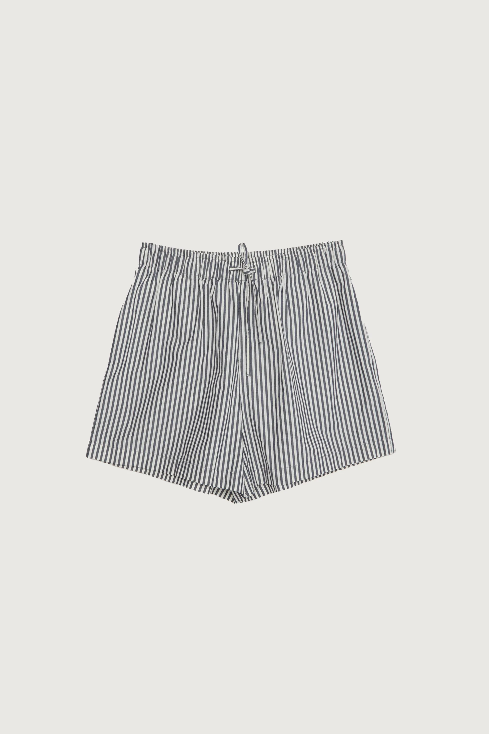 COTTON POPLIN STRIPED SHORT