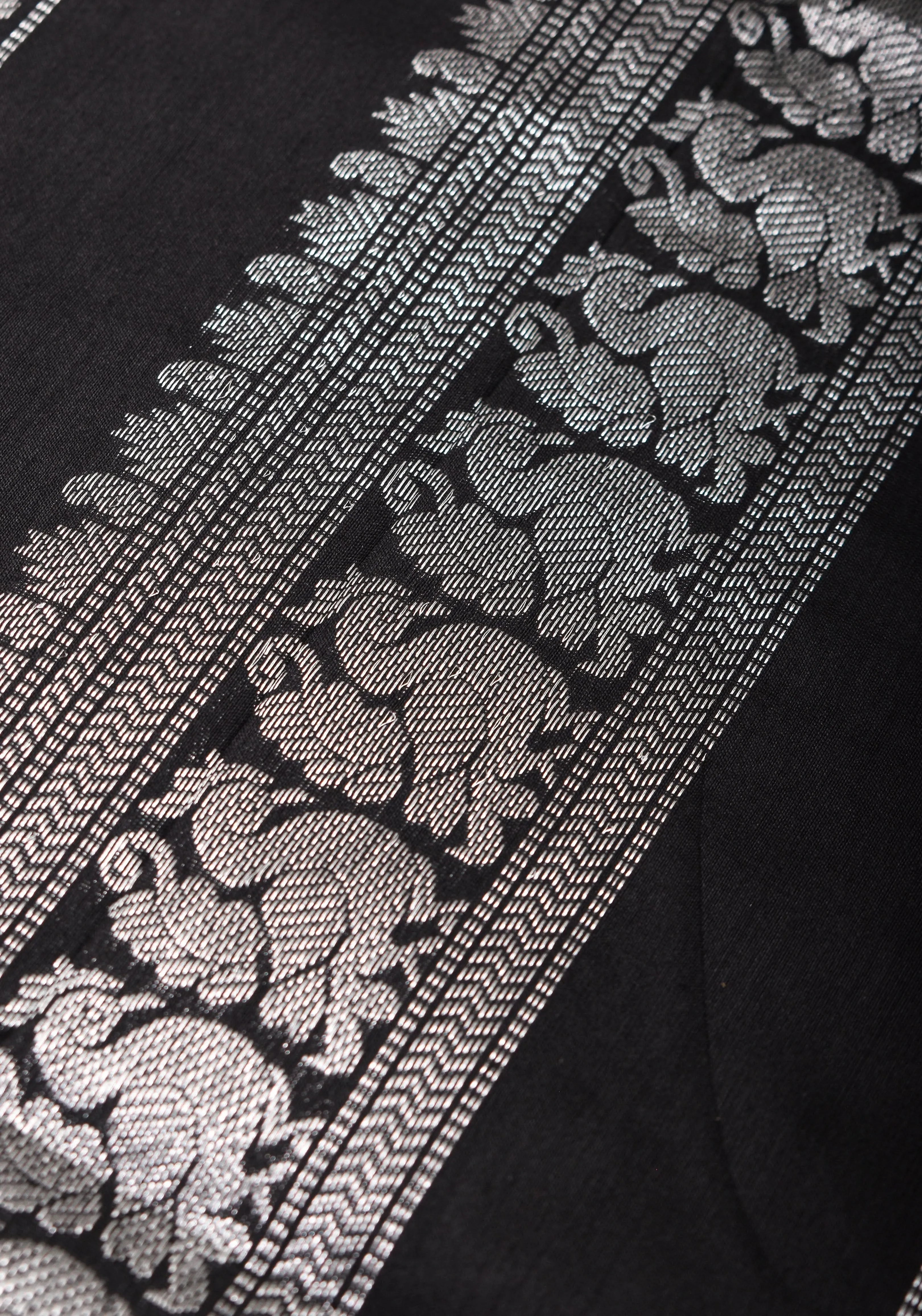 Cotton Silk Saree in Black  with Silver  borders