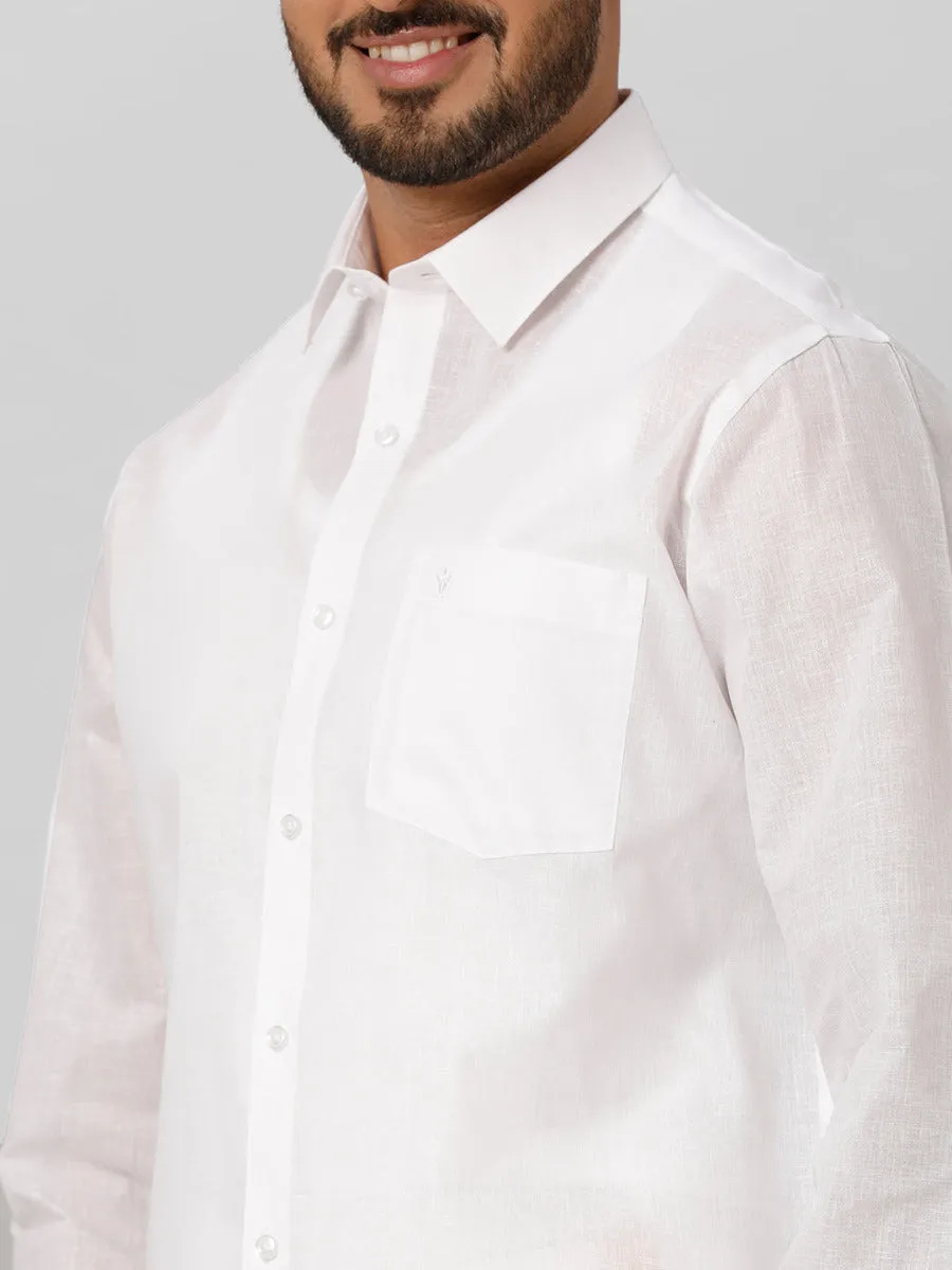 Cotton white shirt Unstitched Fabric-Cordial