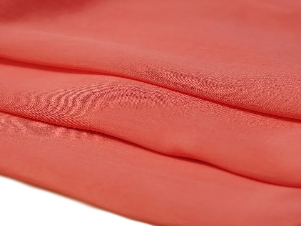 Dark Peach Plain Viscose Chinon Chiffon Fabric (Wholesale)